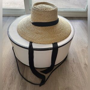 lack of color paloma tan wide brim dome down straw summer sun hat small 55cm NEW